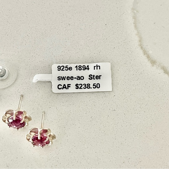 Sterling Silver 926 Rhodolite Garnet Earrings - Picture 6 of 9